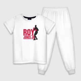 Детская пижама хлопок с принтом Roy Jones Jr. в Белгороде, 100% хлопок |  брюки и футболка прямого кроя, без карманов, на брюках мягкая резинка на поясе и по низу штанин
 | captain hook | roy jones | roy levesta jones | бокс | капитан хук | рой джонс