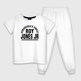 Детская пижама хлопок с принтом Roy Jones Jr. в Белгороде, 100% хлопок |  брюки и футболка прямого кроя, без карманов, на брюках мягкая резинка на поясе и по низу штанин
 | Тематика изображения на принте: captain hook | roy jones | roy levesta jones | бокс | капитан хук | рой джонс
