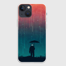 Чехол для iPhone 13 mini с принтом Космический Дождь в Белгороде,  |  | night | rain | space | star | stars | астронавт | дождь | звезды | картинки | космический | космонавт | космос | ночь | прикольная | прикольные | темнота