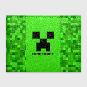 Обложка для студенческого билета с принтом MINECRAFT в Белгороде, натуральная кожа | Размер: 11*8 см; Печать на всей внешней стороне | Тематика изображения на принте: block | creeper | cube | minecraft | pixel | блок | геометрия | крафт | крипер | кубики | майнкрафт | пиксели
