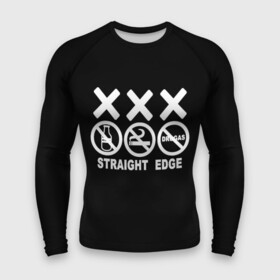 Мужской рашгард 3D с принтом straight edge в Белгороде,  |  | Тематика изображения на принте: edge | hardcore | no drugs | straight | straight edge | sxe | грань | четкая | чёткая грань