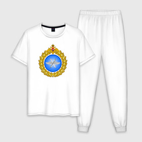 Мужская пижама хлопок с принтом Военно - воздушные силы в Белгороде, 100% хлопок | брюки и футболка прямого кроя, без карманов, на брюках мягкая резинка на поясе и по низу штанин
 | 