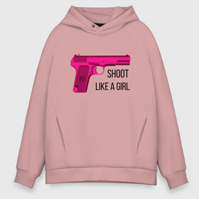 Мужское худи Oversize хлопок с принтом Shoot like a girl в Белгороде, френч-терри — 70% хлопок, 30% полиэстер. Мягкий теплый начес внутри —100% хлопок | боковые карманы, эластичные манжеты и нижняя кромка, капюшон на магнитной кнопке | gun | handgun | like | like a girl | shoot | shooter | боевая подруга | д | девушке | девчачий пистолет | жене | женский пистолет | женское оружие | как девочка | крутая девчонка | любимой | пистолет | подруге