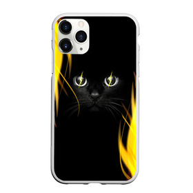 Чехол для iPhone 11 Pro матовый с принтом Грозовой кошак в Белгороде, Силикон |  | Тематика изображения на принте: глаза | грозовой | кот | кошак | молнии | пламя | разряды | черный
