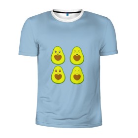 Мужская футболка 3D спортивная с принтом Авокадо в Белгороде, 100% полиэстер с улучшенными характеристиками | приталенный силуэт, круглая горловина, широкие плечи, сужается к линии бедра | авокадо | авокадо с сердечком | авокадо сердечко | авокадо сердце | авокадо эмоции | сердечко | четыре | четыре авокадо
