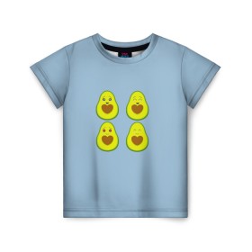 Детская футболка 3D с принтом Авокадо в Белгороде, 100% гипоаллергенный полиэфир | прямой крой, круглый вырез горловины, длина до линии бедер, чуть спущенное плечо, ткань немного тянется | авокадо | авокадо с сердечком | авокадо сердечко | авокадо сердце | авокадо эмоции | сердечко | четыре | четыре авокадо
