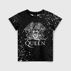 Детская футболка 3D с принтом QUEEN в Белгороде, 100% гипоаллергенный полиэфир | прямой крой, круглый вырез горловины, длина до линии бедер, чуть спущенное плечо, ткань немного тянется | queen | rock | брайан мэи | группа queen | группа квин | джон дикон | квин | королева | король | роджер тейлор | рок | фредди меркьюри
