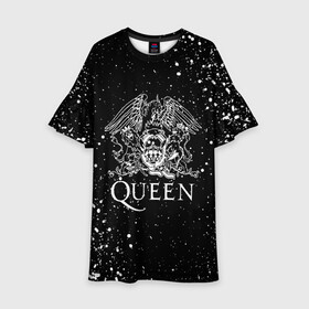 Детское платье 3D с принтом QUEEN | КВИН (Z) в Белгороде, 100% полиэстер | прямой силуэт, чуть расширенный к низу. Круглая горловина, на рукавах — воланы | queen | rock | брайан мэи | группа queen | группа квин | джон дикон | квин | королева | король | роджер тейлор | рок | фредди меркьюри