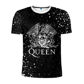 Мужская футболка 3D спортивная с принтом QUEEN в Белгороде, 100% полиэстер с улучшенными характеристиками | приталенный силуэт, круглая горловина, широкие плечи, сужается к линии бедра | queen | rock | брайан мэи | группа queen | группа квин | джон дикон | квин | королева | король | роджер тейлор | рок | фредди меркьюри