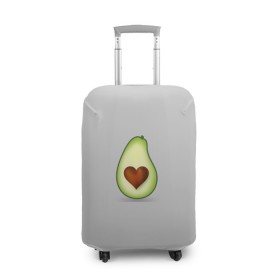 Чехол для чемодана 3D с принтом Авокадо сердечко в Белгороде, 86% полиэфир, 14% спандекс | двустороннее нанесение принта, прорези для ручек и колес | авокадо | авокадо с сердечком | авокадо сердечко | авокадо сердце | авокадо эмоции | сердечко | четыре | четыре авокадо