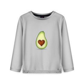 Детский лонгслив 3D с принтом Авокадо сердечко в Белгороде, 100% полиэстер | длинные рукава, круглый вырез горловины, полуприлегающий силуэт
 | авокадо | авокадо с сердечком | авокадо сердечко | авокадо сердце | авокадо эмоции | сердечко | четыре | четыре авокадо