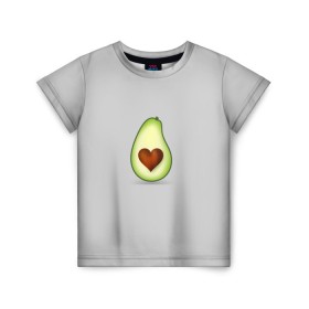 Детская футболка 3D с принтом Авокадо сердечко в Белгороде, 100% гипоаллергенный полиэфир | прямой крой, круглый вырез горловины, длина до линии бедер, чуть спущенное плечо, ткань немного тянется | Тематика изображения на принте: авокадо | авокадо с сердечком | авокадо сердечко | авокадо сердце | авокадо эмоции | сердечко | четыре | четыре авокадо