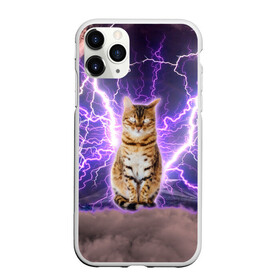 Чехол для iPhone 11 Pro Max матовый с принтом Котушка Теслы в Белгороде, Силикон |  | cat | lightning | lightning cat | tesla | арт с котом | грозовой кошак | катушка теслы | кот | кот мем | котейка | котушка теслы | котяра | кошак | кошка | мем с котом | молнии | тесла