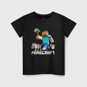 Детская футболка хлопок с принтом MINECRAFT в Белгороде, 100% хлопок | круглый вырез горловины, полуприлегающий силуэт, длина до линии бедер | block | creeper | cube | minecraft | pixel | блок | геометрия | крафт | крипер | кубики | майнкрафт | пиксели