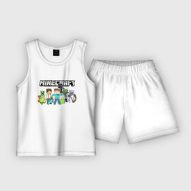 Детская пижама с шортами хлопок с принтом ROBLOX  РОБЛОКС (Z) в Белгороде,  |  | block | creeper | cube | minecraft | pixel | блок | геометрия | крафт | крипер | кубики | майнкрафт | пиксели