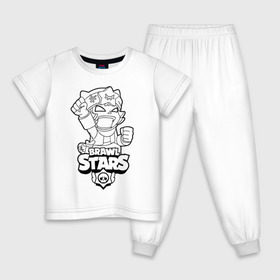 Детская пижама хлопок с принтом Brawl Stars SANDY (раскраска) в Белгороде, 100% хлопок |  брюки и футболка прямого кроя, без карманов, на брюках мягкая резинка на поясе и по низу штанин
 | brawl | brawl stars | crow | leon | sally | shark | stars | акула | бравл | бравл старс | браво старс | игра | компьютерная | кров | леон | леон акула | раскраска | старс | шарк