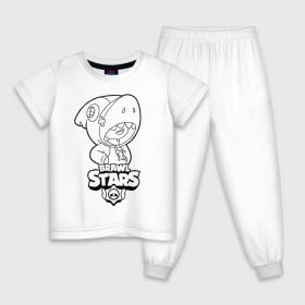 Детская пижама хлопок с принтом Brawl Stars LEON (раскраска) в Белгороде, 100% хлопок |  брюки и футболка прямого кроя, без карманов, на брюках мягкая резинка на поясе и по низу штанин
 | 