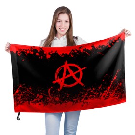 Флаг 3D с принтом АНАРХИЯ в Белгороде, 100% полиэстер | плотность ткани — 95 г/м2, размер — 67 х 109 см. Принт наносится с одной стороны | anarchy | riot | rock | анархия | бунт | знаки | музыка | панки | рок | символ