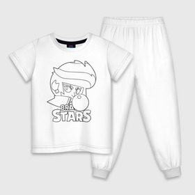 Детская пижама хлопок с принтом Brawl Stars (раскраска) в Белгороде, 100% хлопок |  брюки и футболка прямого кроя, без карманов, на брюках мягкая резинка на поясе и по низу штанин
 | 