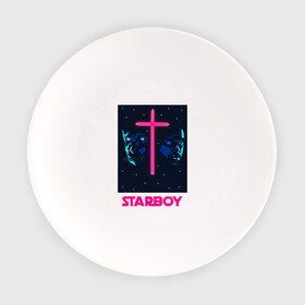 Тарелка с принтом STARBOY в Белгороде, фарфор | диаметр - 210 мм
диаметр для нанесения принта - 120 мм | blinding lights | heartless | starboy | the weekend | уикенд