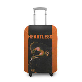 Чехол для чемодана 3D с принтом HEARTLESS в Белгороде, 86% полиэфир, 14% спандекс | двустороннее нанесение принта, прорези для ручек и колес | blinding lights | heartless | starboy | the weekend | уикенд