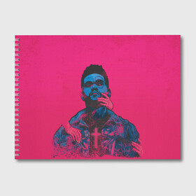Альбом для рисования с принтом The Weeknd в Белгороде, 100% бумага
 | матовая бумага, плотность 200 мг. | Тематика изображения на принте: blinding lights | heartless | starboy | the weekend | уикенд