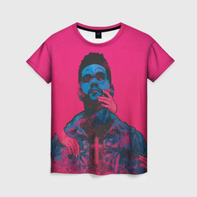 Женская футболка 3D с принтом The Weeknd в Белгороде, 100% полиэфир ( синтетическое хлопкоподобное полотно) | прямой крой, круглый вырез горловины, длина до линии бедер | blinding lights | heartless | starboy | the weekend | уикенд