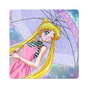 Магнит виниловый Квадрат с принтом Sailor Moon в Белгороде, полимерный материал с магнитным слоем | размер 9*9 см, закругленные углы | baby | bunny | girl | like | pink | sailormoon | usagi | вода капли | воин | волосы | глаза | девушка | дождь | зайчик | зонтик | котик | кролик | лето | луна | малышка | матроска | небо | облака | природа | радуга | розовый