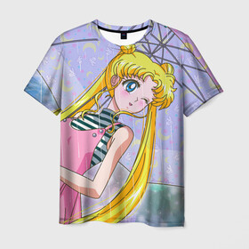 Мужская футболка 3D с принтом Sailor Moon в Белгороде, 100% полиэфир | прямой крой, круглый вырез горловины, длина до линии бедер | baby | bunny | girl | like | pink | sailormoon | usagi | вода капли | воин | волосы | глаза | девушка | дождь | зайчик | зонтик | котик | кролик | лето | луна | малышка | матроска | небо | облака | природа | радуга | розовый