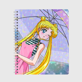 Тетрадь с принтом Sailor Moon в Белгороде, 100% бумага | 48 листов, плотность листов — 60 г/м2, плотность картонной обложки — 250 г/м2. Листы скреплены сбоку удобной пружинной спиралью. Уголки страниц и обложки скругленные. Цвет линий — светло-серый
 | baby | bunny | girl | like | pink | sailormoon | usagi | вода капли | воин | волосы | глаза | девушка | дождь | зайчик | зонтик | котик | кролик | лето | луна | малышка | матроска | небо | облака | природа | радуга | розовый