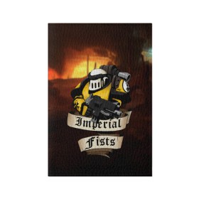 Обложка для паспорта матовая кожа с принтом Imperial Fists (Warhammer 40000) в Белгороде, натуральная матовая кожа | размер 19,3 х 13,7 см; прозрачные пластиковые крепления | adeptus astartes | horus heresy | imperial fists | space marine | warhammer 40000