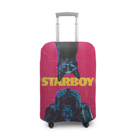 Чехол для чемодана 3D с принтом STARBOY в Белгороде, 86% полиэфир, 14% спандекс | двустороннее нанесение принта, прорези для ручек и колес | blinding lights | heartless | starboy | the weekend | уикенд