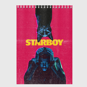 Скетчбук с принтом STARBOY в Белгороде, 100% бумага
 | 48 листов, плотность листов — 100 г/м2, плотность картонной обложки — 250 г/м2. Листы скреплены сверху удобной пружинной спиралью | blinding lights | heartless | starboy | the weekend | уикенд