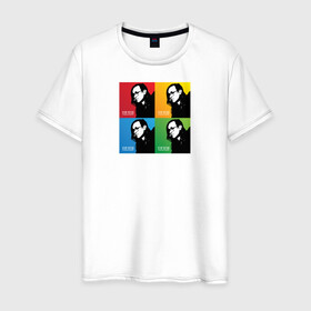 Мужская футболка хлопок с принтом Егор Летов в Белгороде, 100% хлопок | прямой крой, круглый вырез горловины, длина до линии бедер, слегка спущенное плечо. | гражданская оборона | егор летов | рок | уорхол