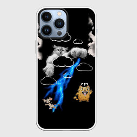 Чехол для iPhone 13 Pro Max с принтом Грозовой, кошак (кара) в Белгороде,  |  | Тематика изображения на принте: глаза | грозовой | зубы | кот | кошак | красный | молнии | пламя | разряды | черный