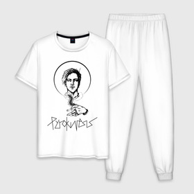 Мужская пижама хлопок с принтом Pyrokinesys в Белгороде, 100% хлопок | брюки и футболка прямого кроя, без карманов, на брюках мягкая резинка на поясе и по низу штанин
 | 