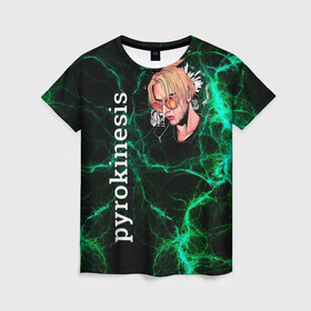 Женская футболка 3D с принтом pyrokinesis в Белгороде, 100% полиэфир ( синтетическое хлопкоподобное полотно) | прямой крой, круглый вырез горловины, длина до линии бедер | pyrokinesis | андрей | исполнитель | пирокинезис | российский | рэп | хип хоп