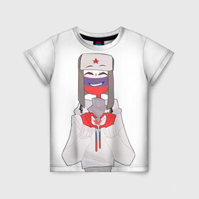 Детская футболка 3D с принтом Country Humans в Белгороде, 100% гипоаллергенный полиэфир | прямой крой, круглый вырез горловины, длина до линии бедер, чуть спущенное плечо, ткань немного тянется | countryhumans | картинки | персонаж | прикольные картинки