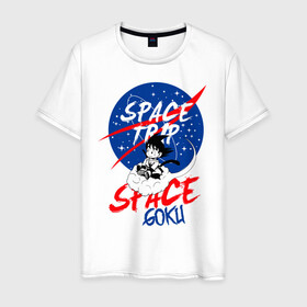 Мужская футболка хлопок с принтом Space trip в Белгороде, 100% хлопок | прямой крой, круглый вырез горловины, длина до линии бедер, слегка спущенное плечо. | аниме | космическая | космос | наса | путешествие в космос