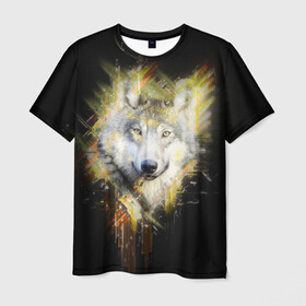Мужская футболка 3D с принтом Волчий тотем в Белгороде, 100% полиэфир | прямой крой, круглый вырез горловины, длина до линии бедер | Тематика изображения на принте: взгляд волка | волк | волк арт | волк тотем | волки | волчий | волчий взгляд | волчий тотем | волчица | волчица арт | волчья голова | голова волка | желтоглазый волк | тотем волк