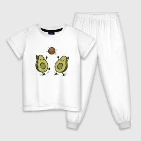 Детская пижама хлопок с принтом Авокадик в Белгороде, 100% хлопок |  брюки и футболка прямого кроя, без карманов, на брюках мягкая резинка на поясе и по низу штанин
 | Тематика изображения на принте: avocado | vegan | vegetarian | авокадо | веган | вегетарианство