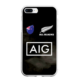Чехол для iPhone 7Plus/8 Plus матовый с принтом ALL BLACKS в Белгороде, Силикон | Область печати: задняя сторона чехла, без боковых панелей | all blacks | new zealandd | rugby | новая зеландия | олл блэкс | регби | хака