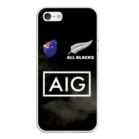 Чехол для iPhone 5/5S матовый с принтом ALL BLACKS в Белгороде, Силикон | Область печати: задняя сторона чехла, без боковых панелей | all blacks | new zealandd | rugby | новая зеландия | олл блэкс | регби | хака