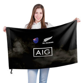 Флаг 3D с принтом ALL BLACKS в Белгороде, 100% полиэстер | плотность ткани — 95 г/м2, размер — 67 х 109 см. Принт наносится с одной стороны | all blacks | new zealandd | rugby | новая зеландия | олл блэкс | регби | хака