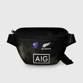 Поясная сумка 3D с принтом ALL BLACKS в Белгороде, 100% полиэстер | плотная ткань, ремень с регулируемой длиной, внутри несколько карманов для мелочей, основное отделение и карман с обратной стороны сумки застегиваются на молнию | all blacks | new zealandd | rugby | новая зеландия | олл блэкс | регби | хака