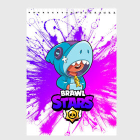 Скетчбук с принтом Brawl stars leon shark в Белгороде, 100% бумага
 | 48 листов, плотность листов — 100 г/м2, плотность картонной обложки — 250 г/м2. Листы скреплены сверху удобной пружинной спиралью | bea | bib | brawl stars | crow | el brown | leon | max | nita | sally leon | shark | акула | биа | биби | бравл старс | ворон | игра | леон | макс | нита | оборотень | салли леон | сэлли леон | шарк | эл браун