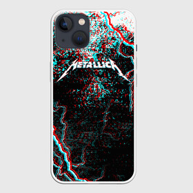 Чехол для iPhone 13 с принтом METALLICA GLITCH STORM в Белгороде,  |  | Тематика изображения на принте: metallica | rock | джеймс хэтфилд | джейсон ньюстед | дэйв мастейн | кирк хэмметт | клифф бёртон | ларс ульрих | металлика | музыка | роберт трухильо | рок