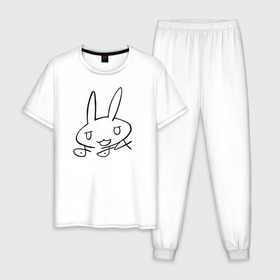 Мужская пижама хлопок с принтом Подпись Наначи в Белгороде, 100% хлопок | брюки и футболка прямого кроя, без карманов, на брюках мягкая резинка на поясе и по низу штанин
 | anime | made in abyss | nanachi | аниме | нанати | наначи | созданный в бездне