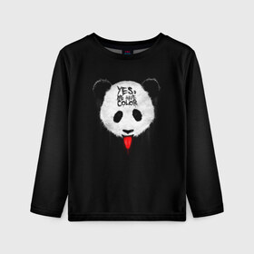 Детский лонгслив 3D с принтом _Panda_ в Белгороде, 100% полиэстер | длинные рукава, круглый вырез горловины, полуприлегающий силуэт
 | color | have | hunter | panda | text | we | yes | австралия | арт | бе | высунула | глаза | голова | да | дикое | есть | животное | лбу | млекопитающее | на | надпись | нас | нос | охотник | панда | панды | показывает