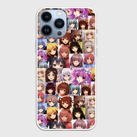 Чехол для iPhone 13 Pro Max с принтом MANY FACES OF ANIME GIRLS в Белгороде,  |  | anime | аниме | арт | девушки | манга | мультик | мультфильм | тян